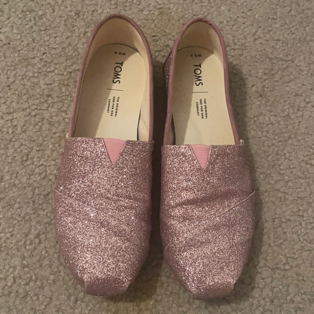 Pink glitter toms